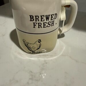 Rae Dunn White Artisan Mug with Ribbon